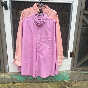 Chaps Men's Pink and Peach Casual Shirts (Set of 2)